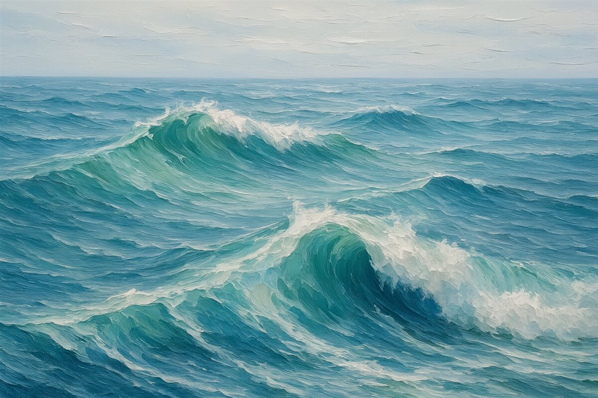 Fototapeta Ilustracja naśladująca ocean.