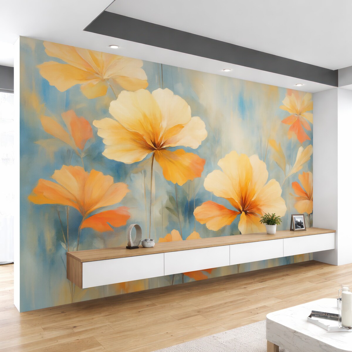 Fototapeta Abstrakcyjny obraz naśladujący kwiaty.