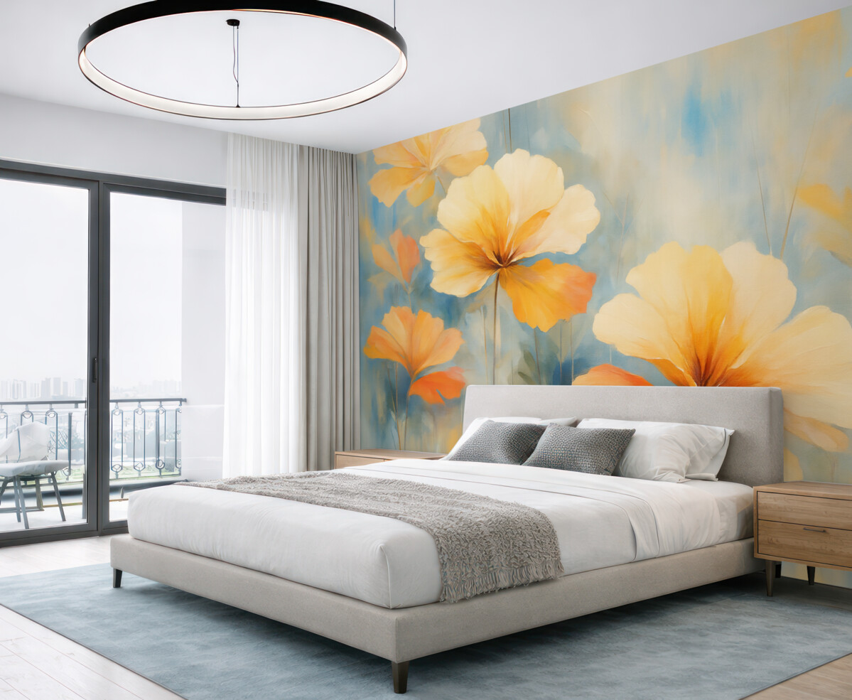 Fototapeta Abstrakcyjny obraz naśladujący kwiaty.