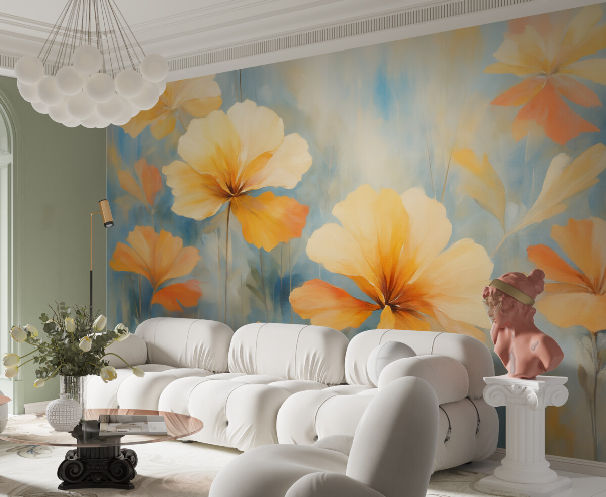 Fototapeta Abstrakcyjny obraz naśladujący kwiaty.