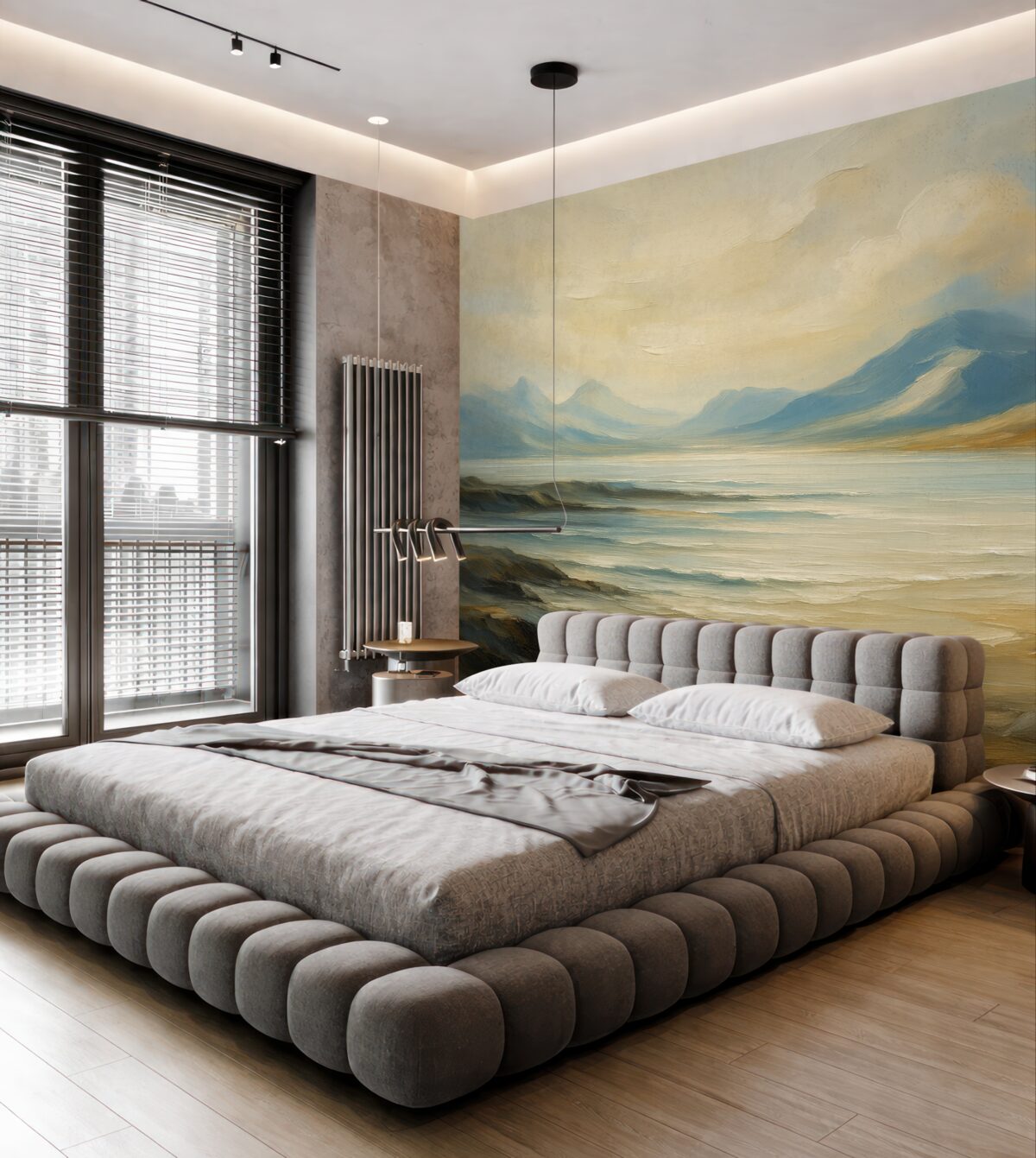 Fototapeta Górski pejzaż naśladujący sztukę malarską.