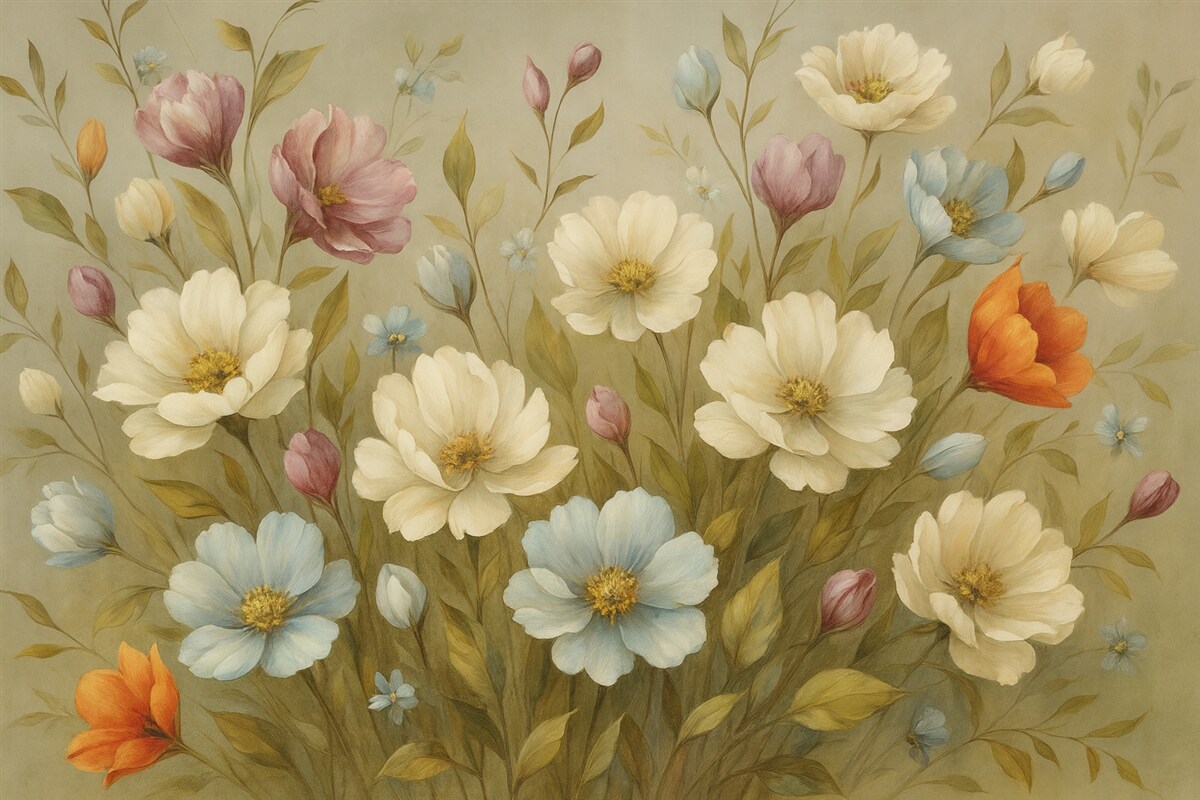 Fototapeta Obraz naśladujący dzikie kwiaty.