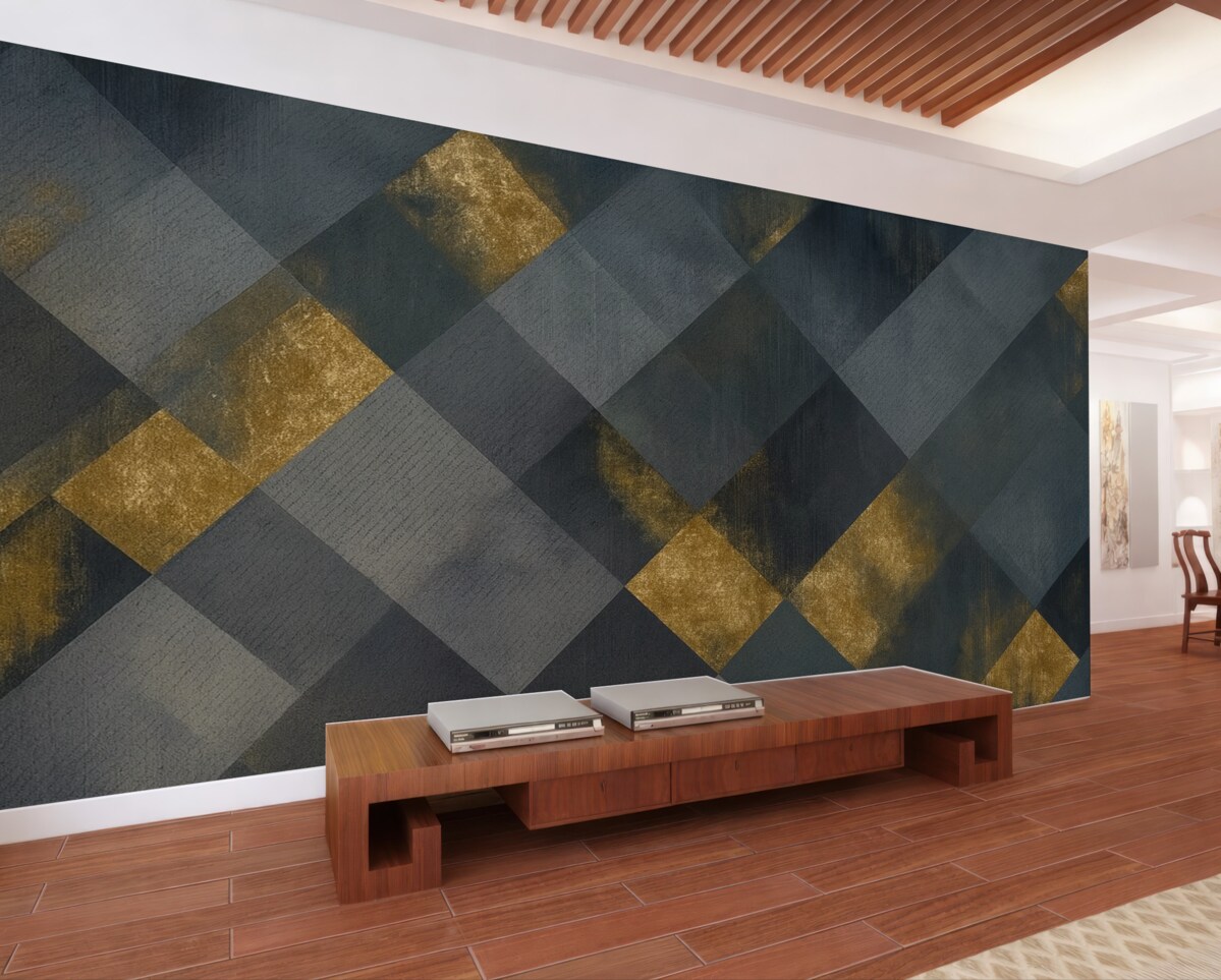 Fototapeta nowoczesna geometria w eleganckim stylu z granatowym akcentem