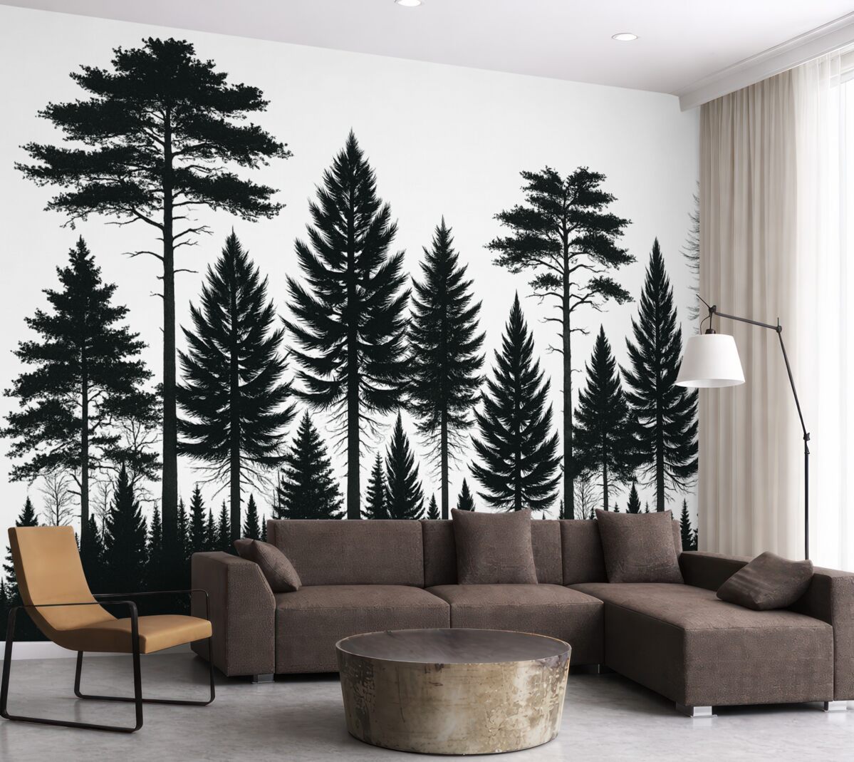 Fototapeta Drzewa w głębokozielonym wzorze.