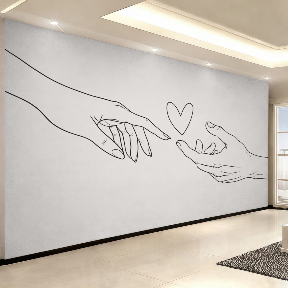 Fototapeta Szkic linii dłoni.