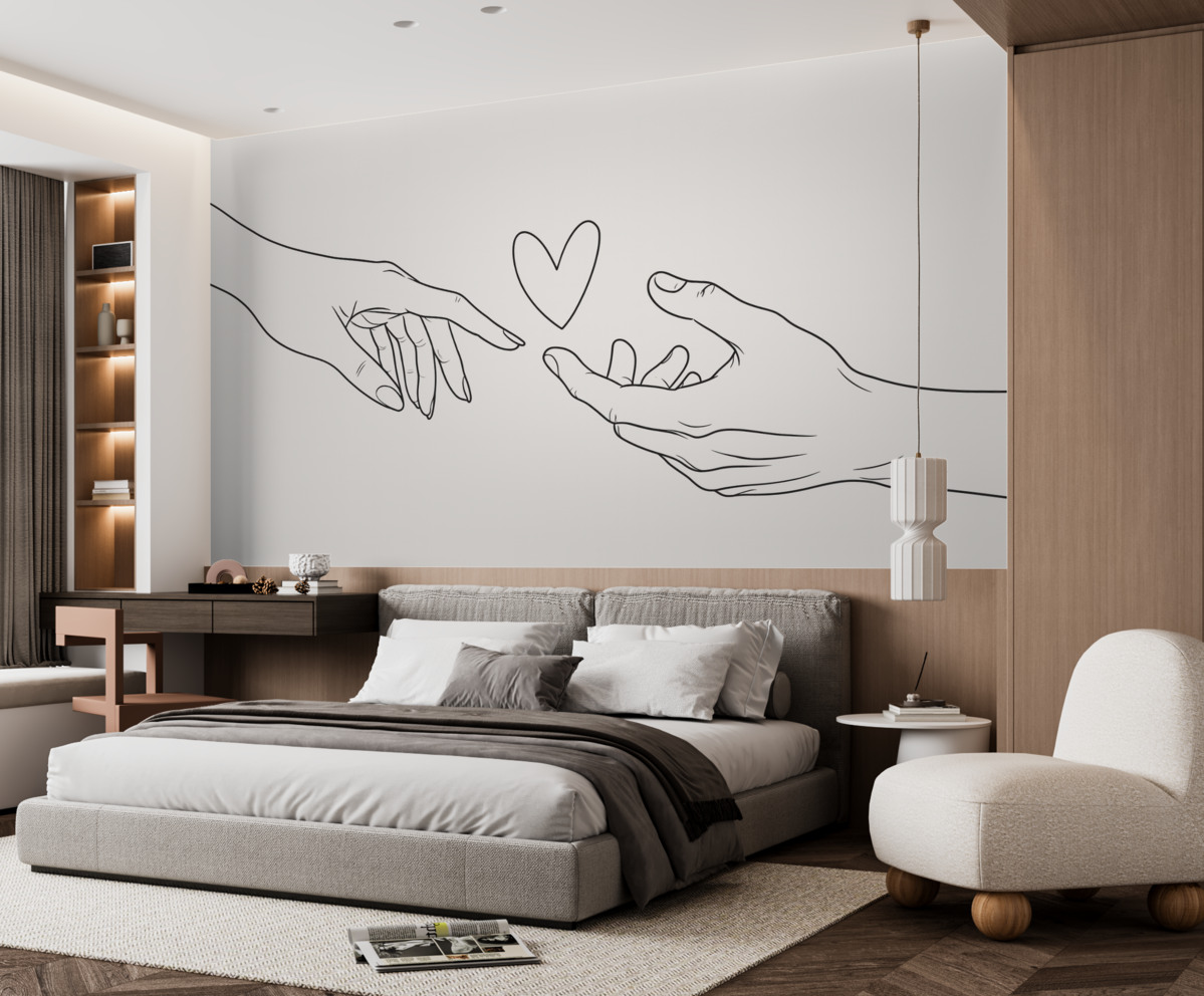 Fototapeta Szkic linii dłoni.