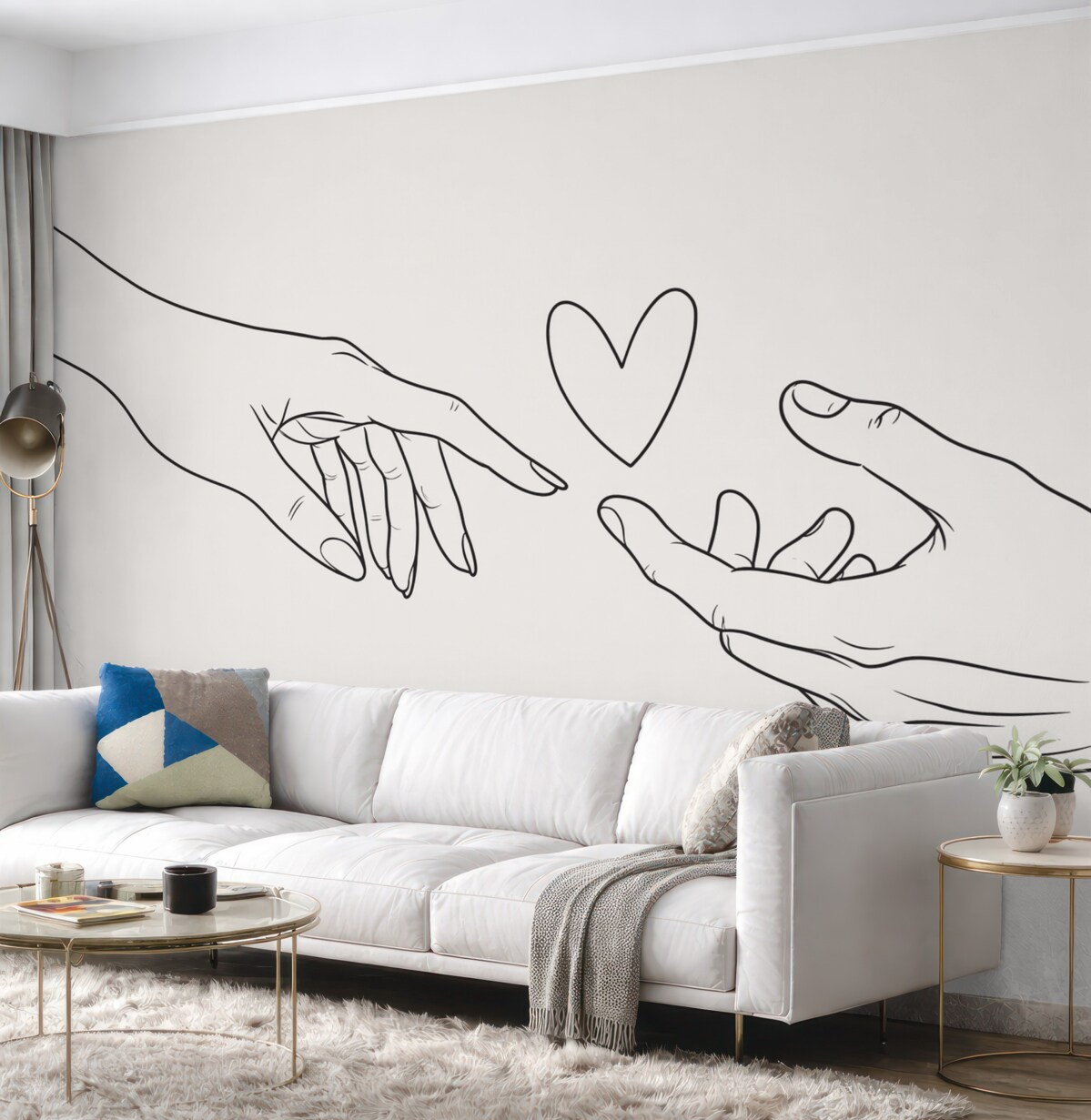 Fototapeta Szkic linii dłoni.