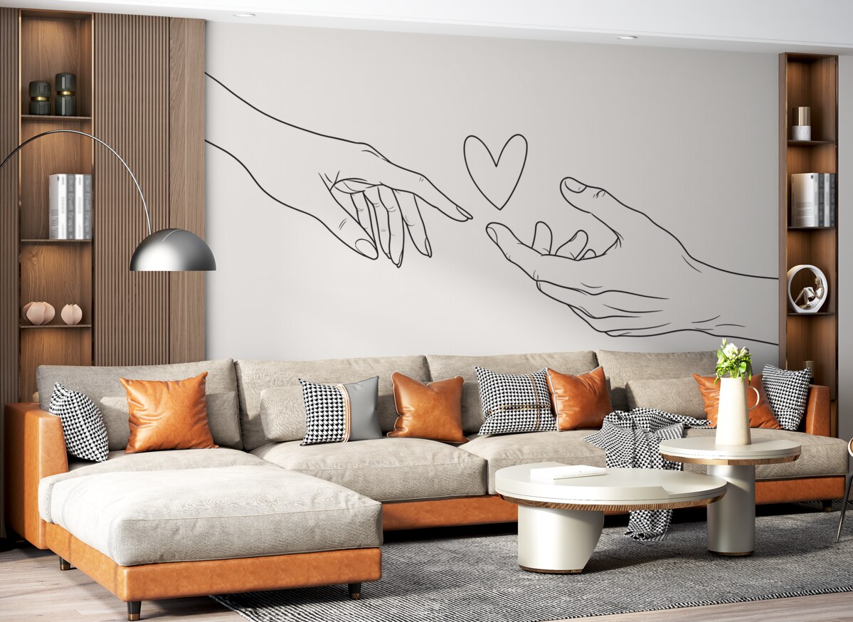 Fototapeta Szkic linii dłoni.