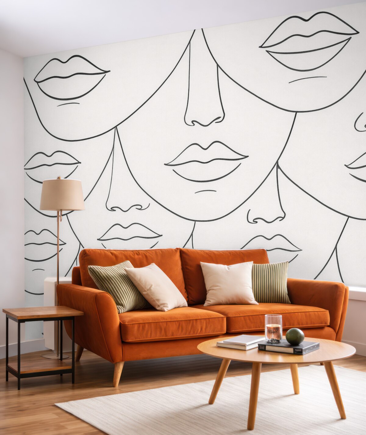 Fototapeta Kreślenie linii twarzy i warg.