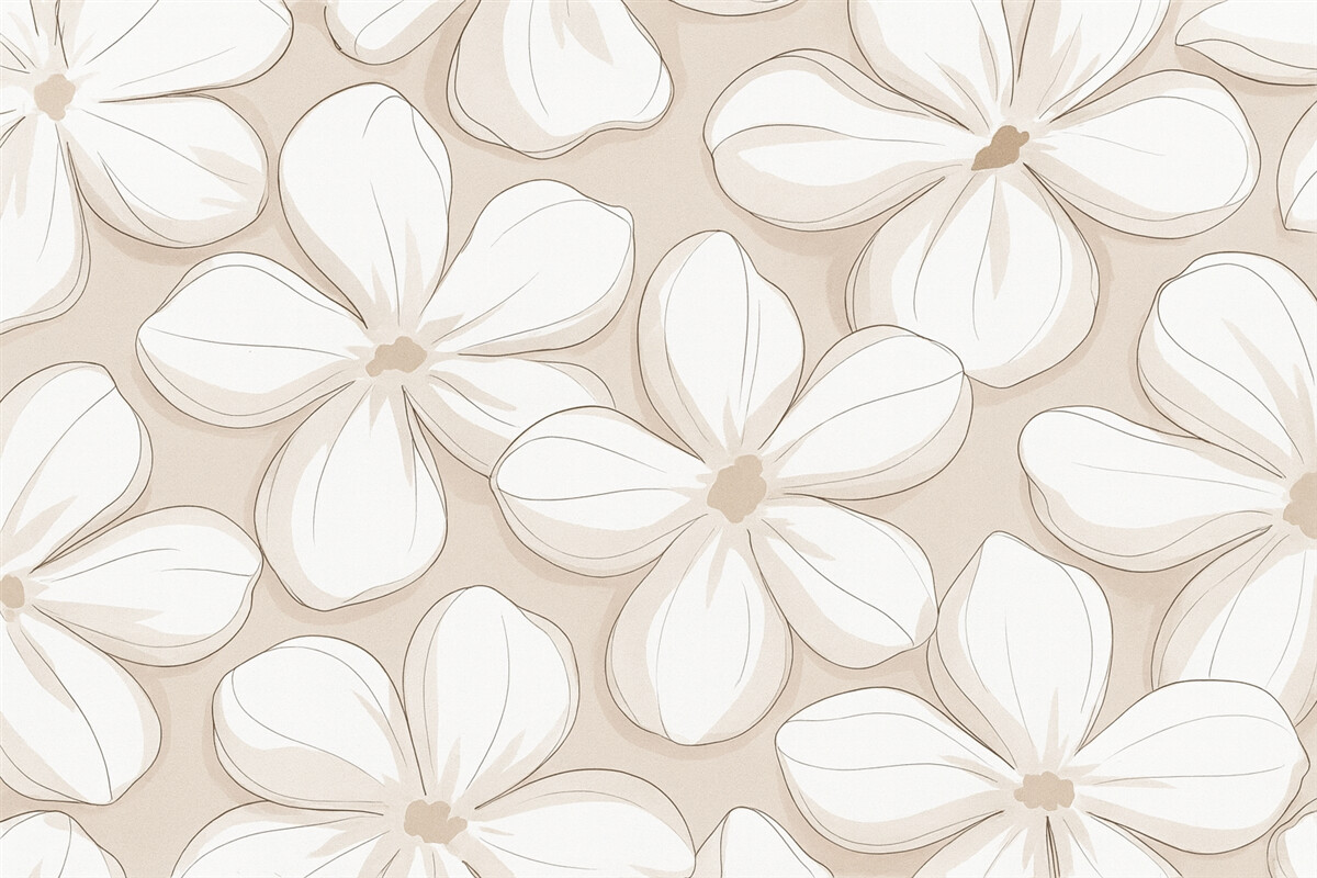 Fototapeta Wielkie abstrakcyjne białe kwiaty.