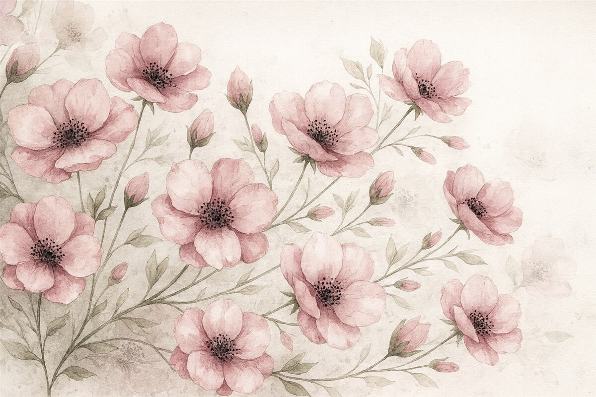 Fototapeta Rozmieszczenie różowych kwiatów.