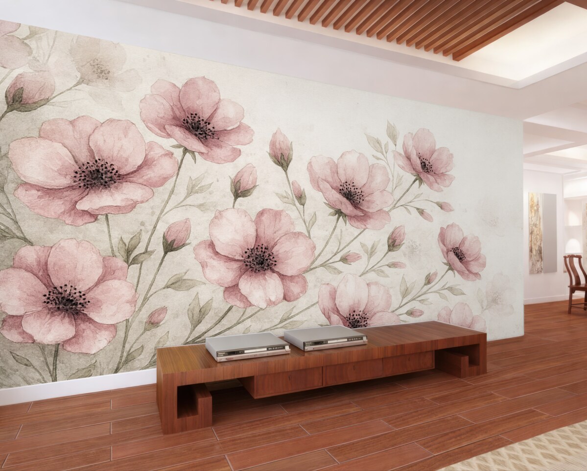 Fototapeta Rozmieszczenie różowych kwiatów.