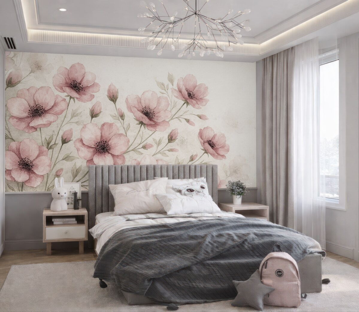 Fototapeta Rozmieszczenie różowych kwiatów.