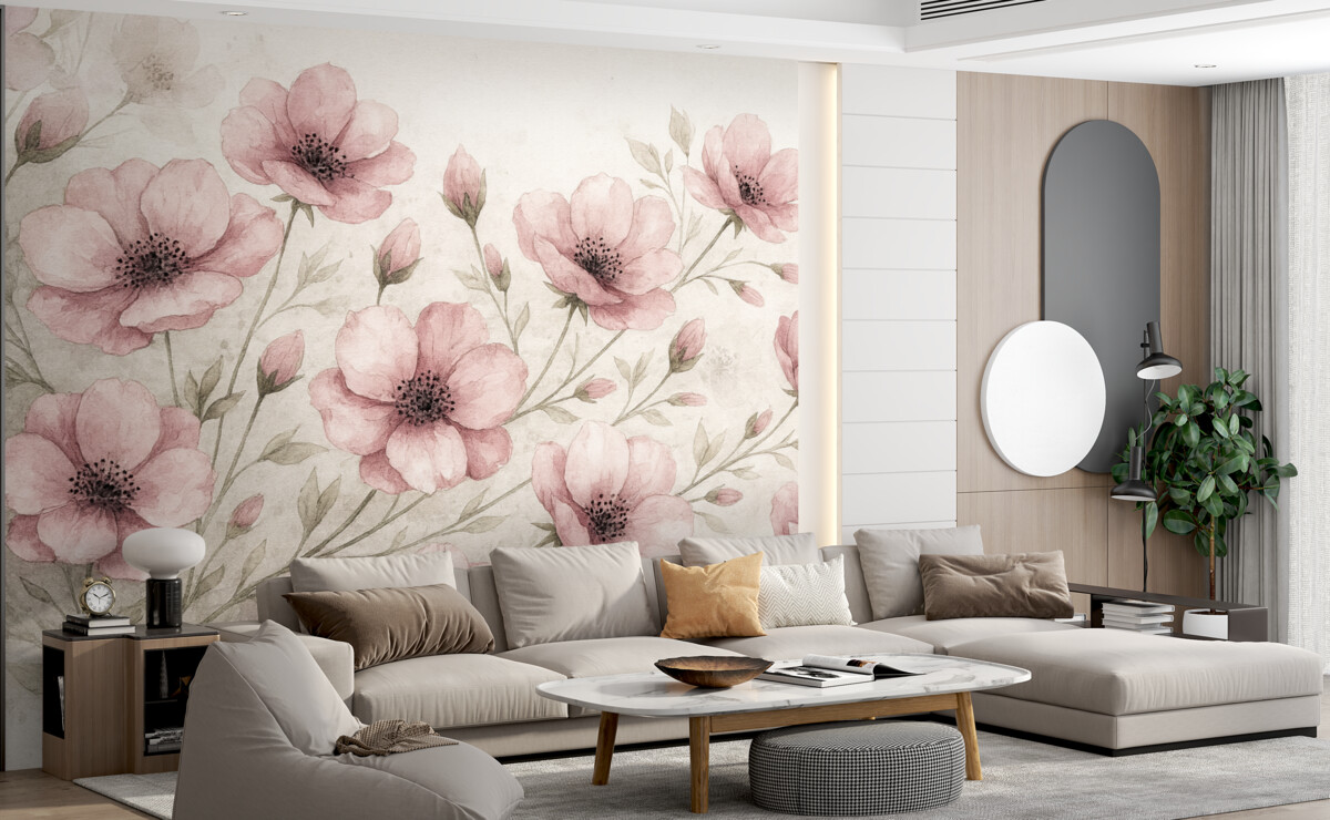 Fototapeta Rozmieszczenie różowych kwiatów.