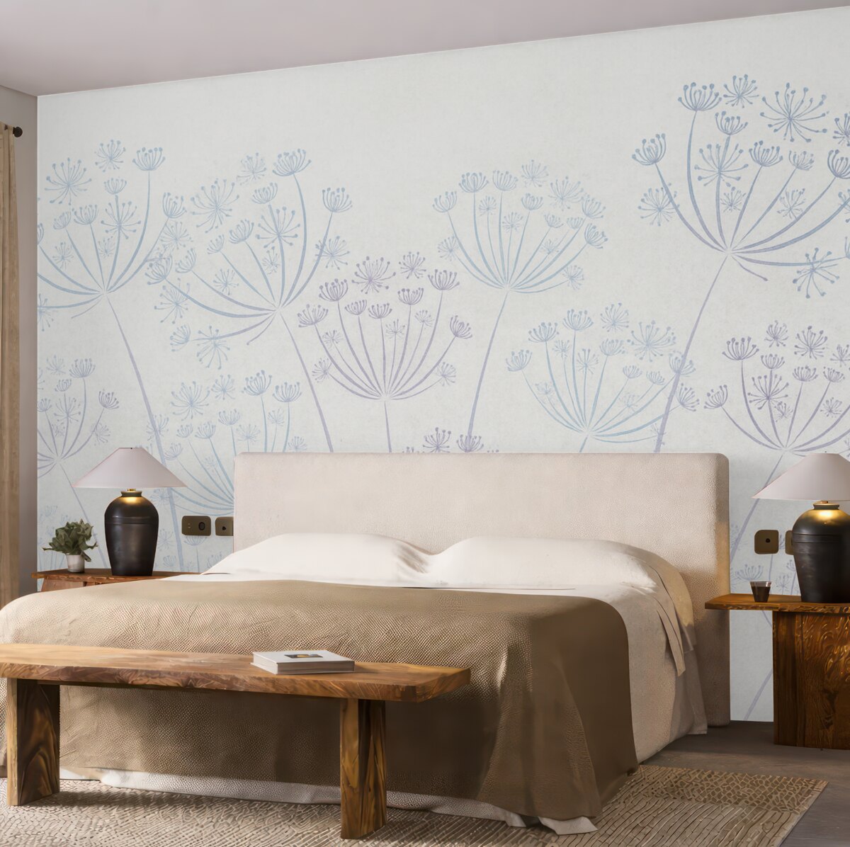 Fototapeta Mniszek pospolity na szarym tle.