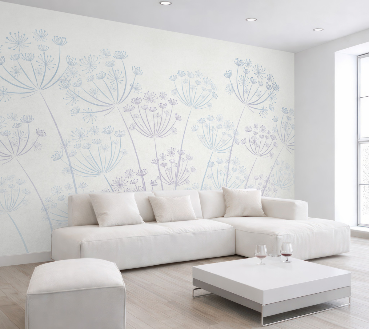 Fototapeta Mniszek pospolity na szarym tle.