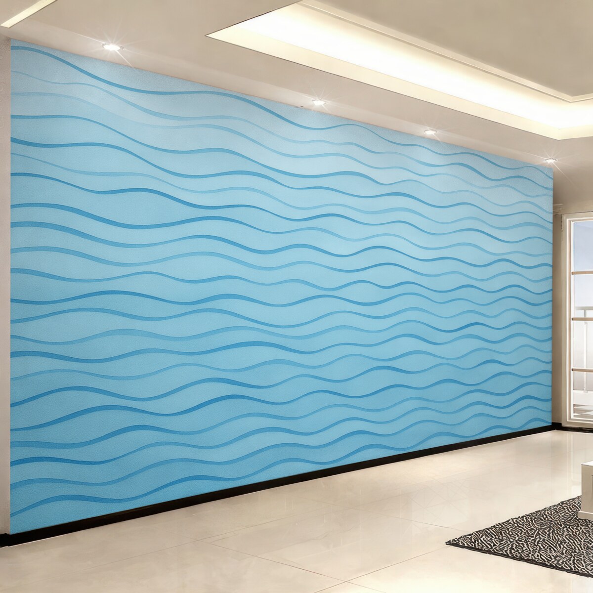 Fototapeta Faliste niebieskie linie