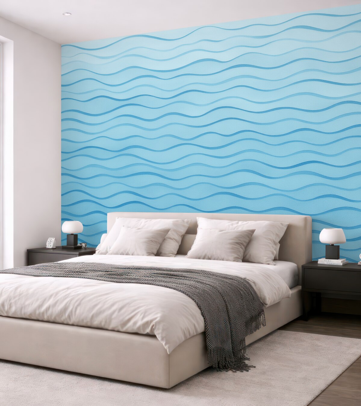 Fototapeta Faliste niebieskie linie