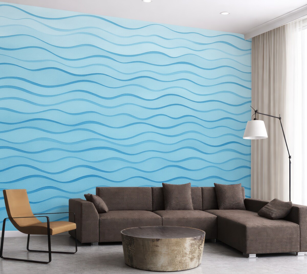 Fototapeta Faliste niebieskie linie