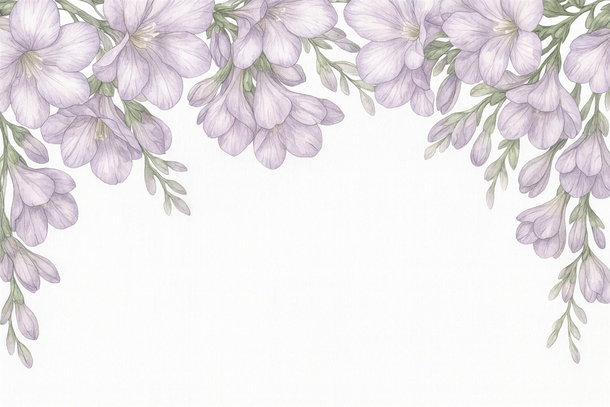 Fototapeta Fioletowe cienkie kwiatki z góry