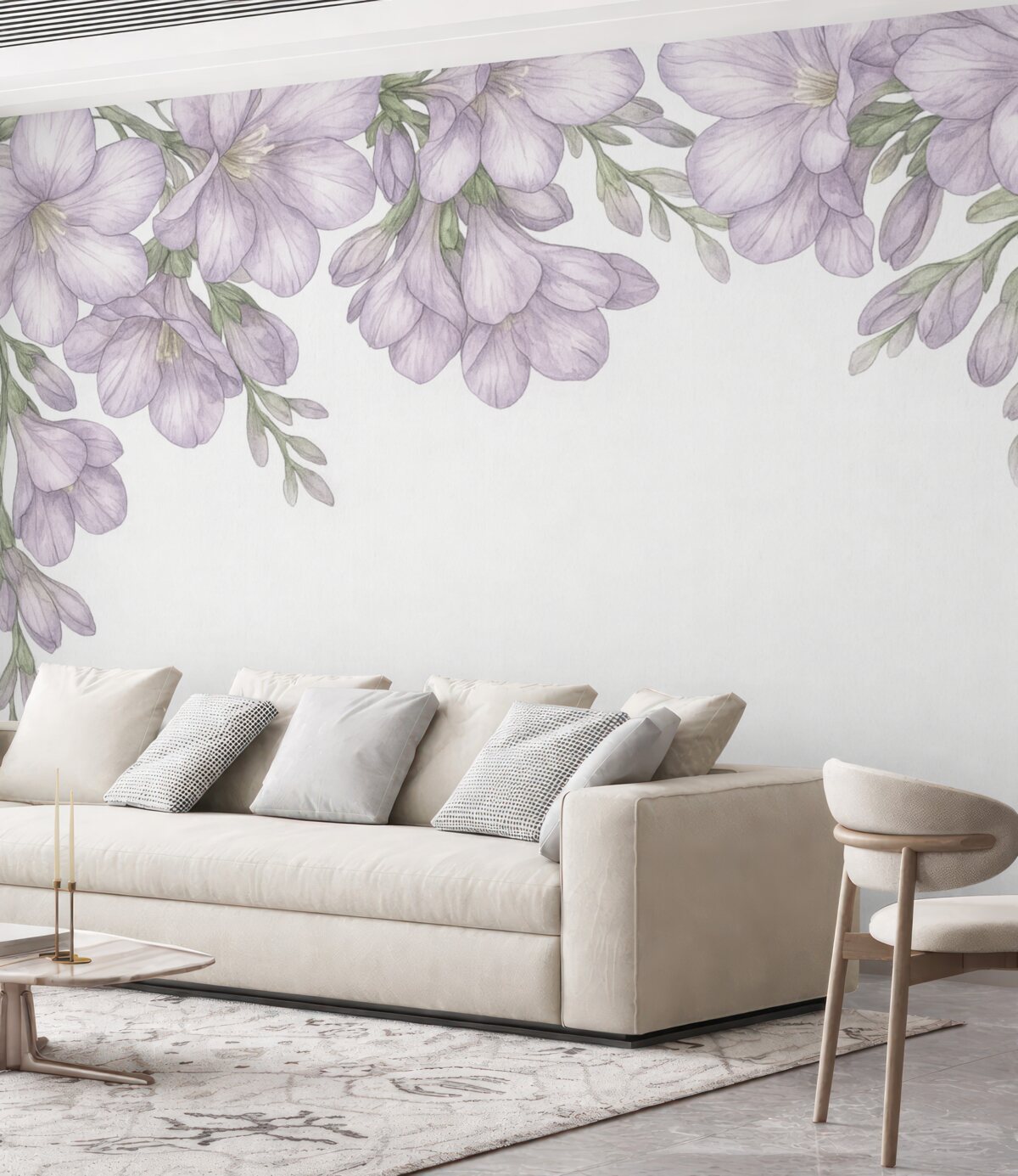 Fototapeta Fioletowe cienkie kwiatki z góry