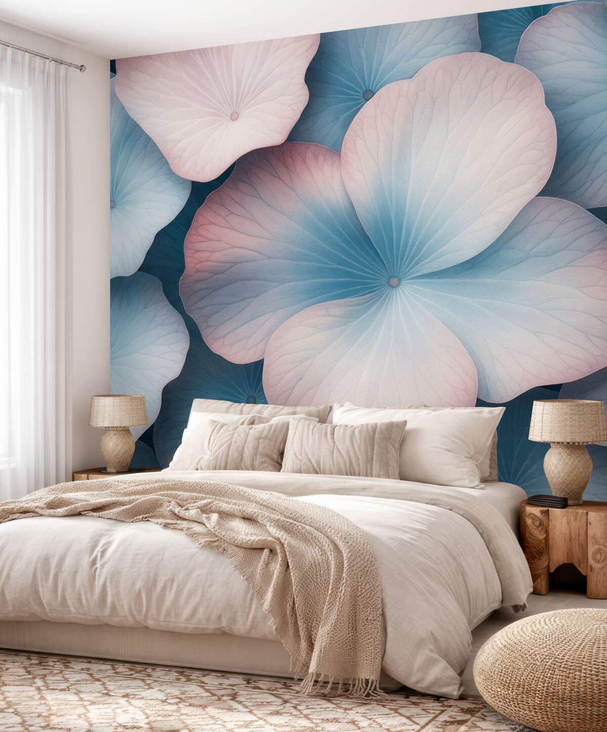 Fototapeta wielkie liście lotosu w subtelnych odcieniach