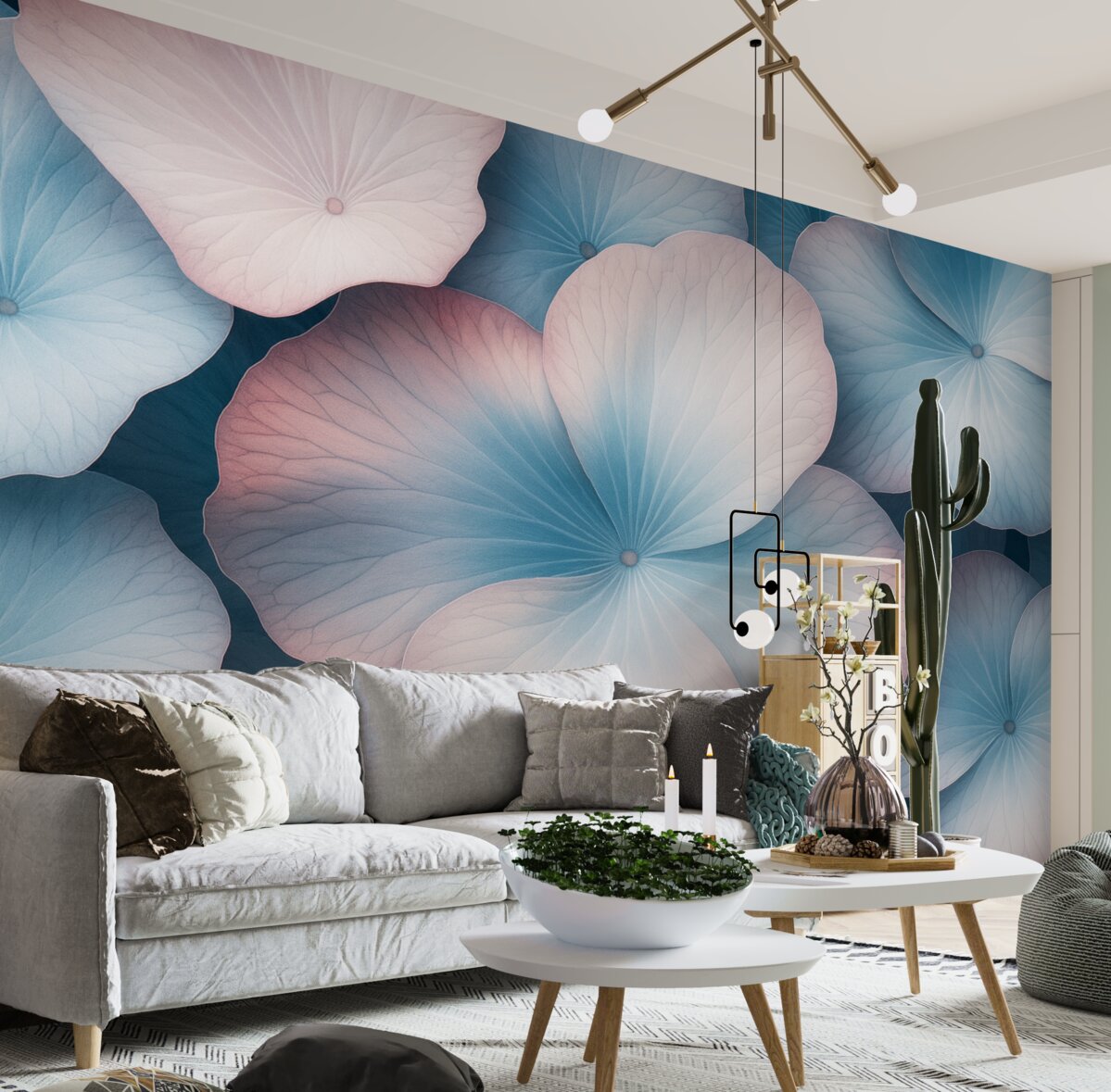 Fototapeta wielkie liście lotosu w subtelnych odcieniach