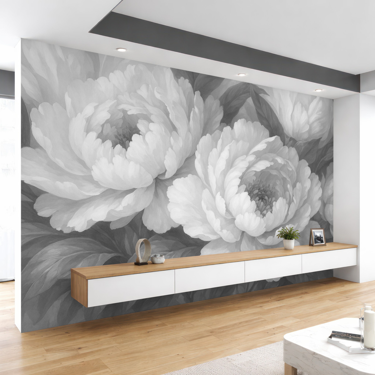 Fototapeta Piwonie w odmianie monochromatycznej.