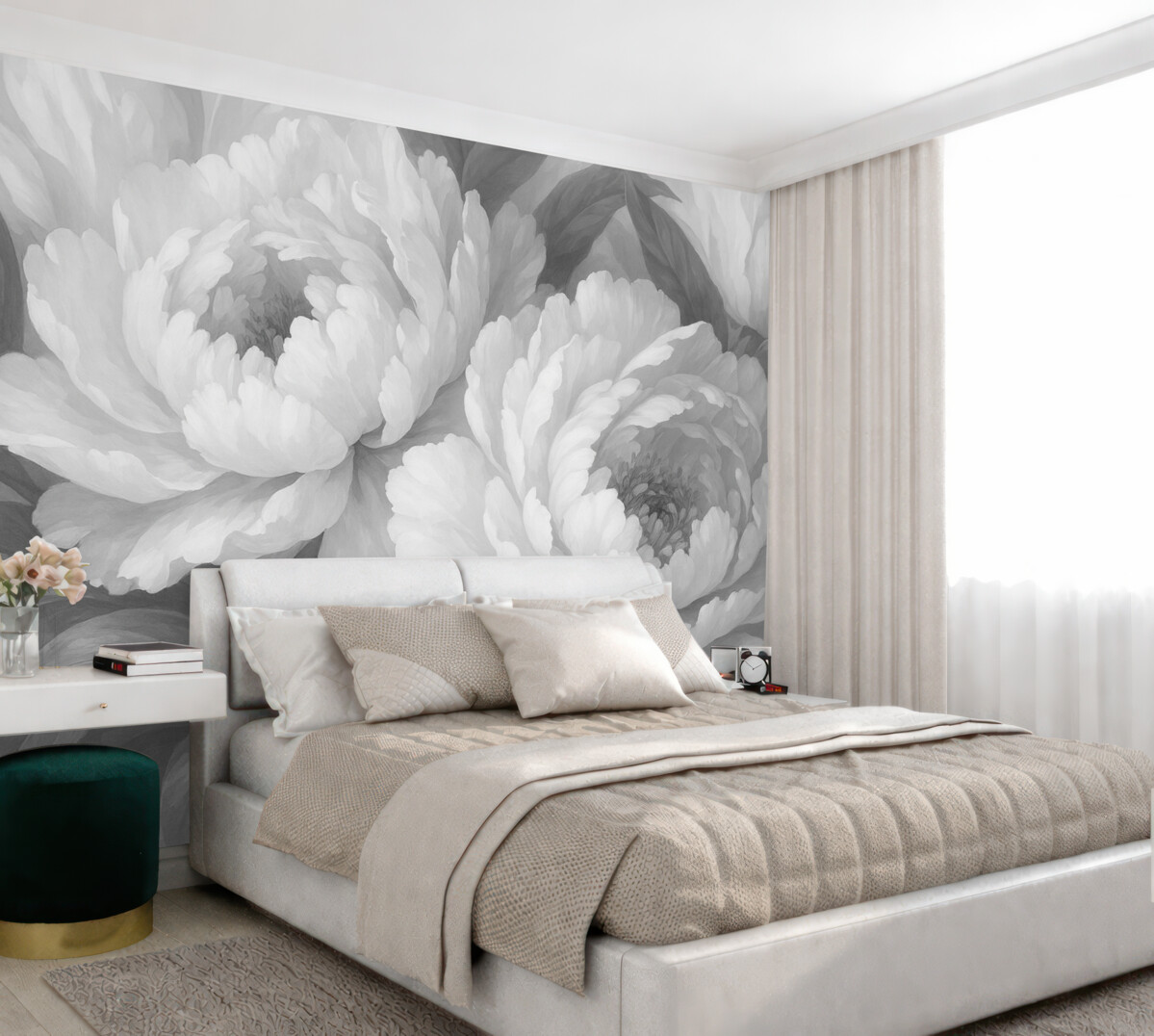 Fototapeta Piwonie w odmianie monochromatycznej.