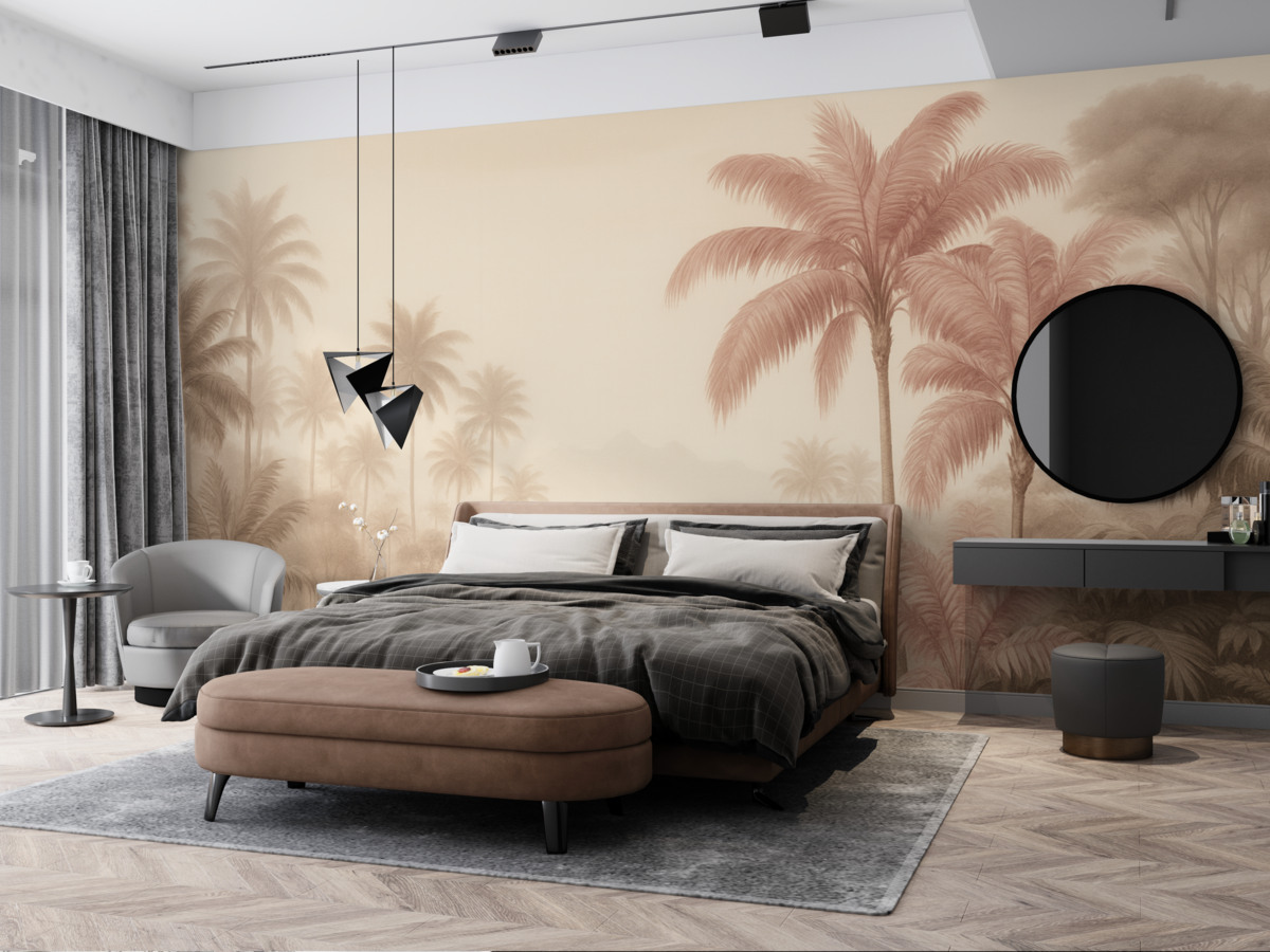 Fototapeta Tropikalny pejzaż w estetyce retro.