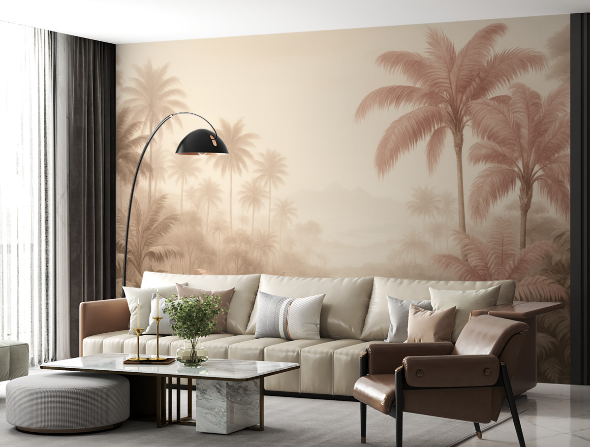 Fototapeta Tropikalny pejzaż w estetyce retro.