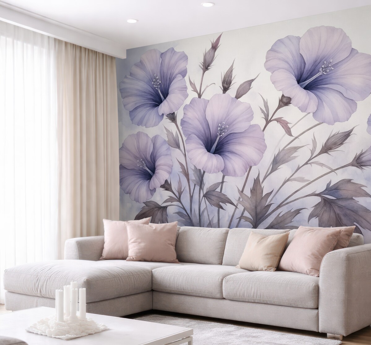 Fototapeta Kwiaty petunii w stylu akwarelowym.