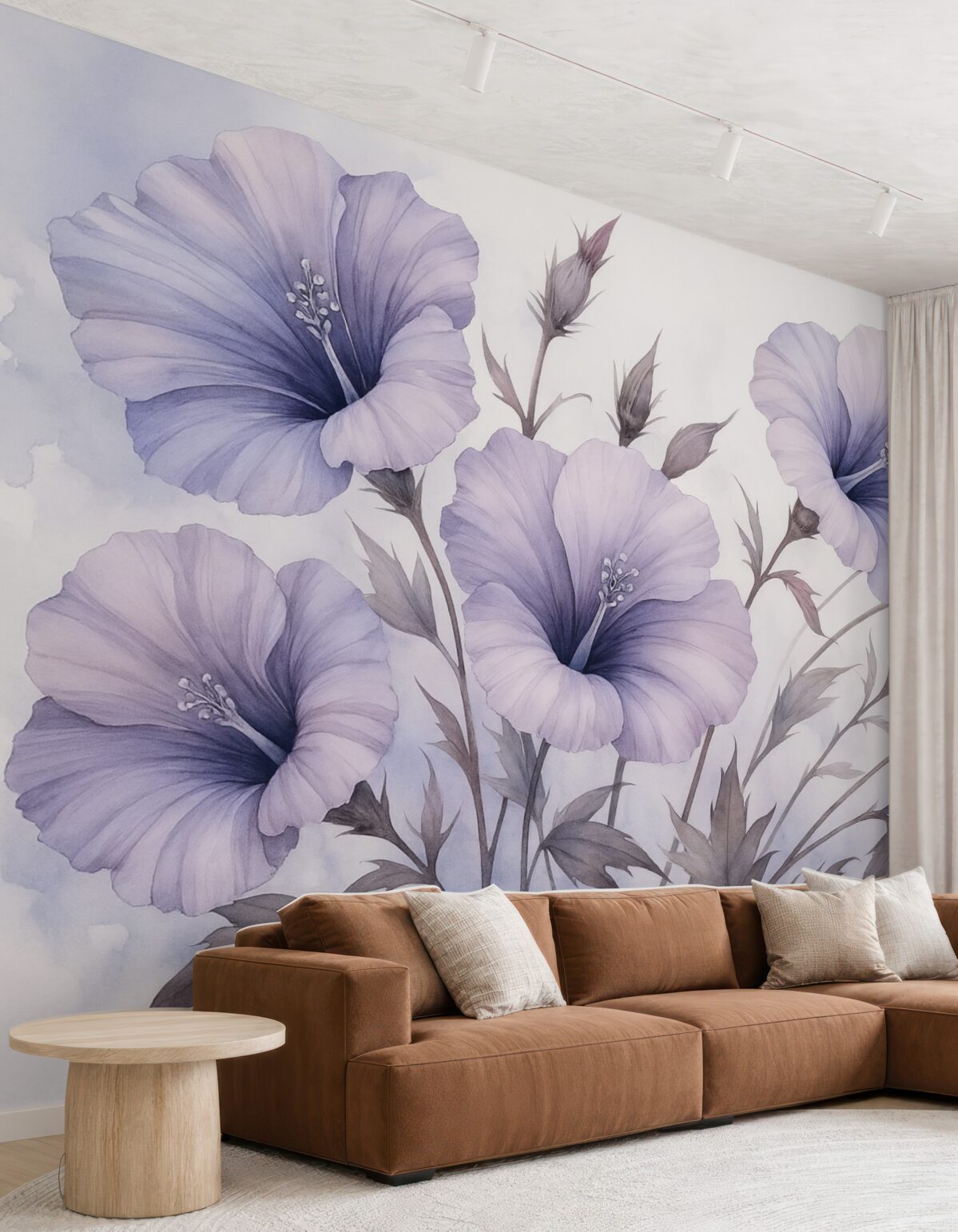 Fototapeta Kwiaty petunii w stylu akwarelowym.