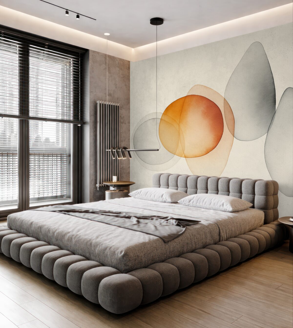 Fototapeta Abstrakcyjna kompozycja plam naśladujących akwarelę.