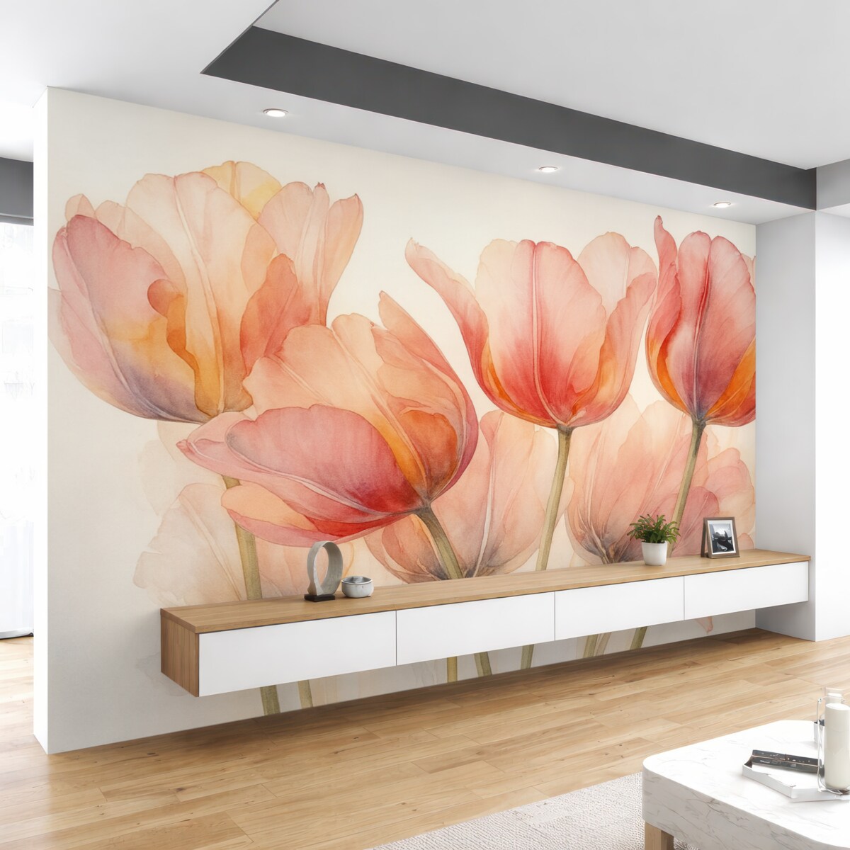 Fototapeta Tulipany w stylu akwareli.