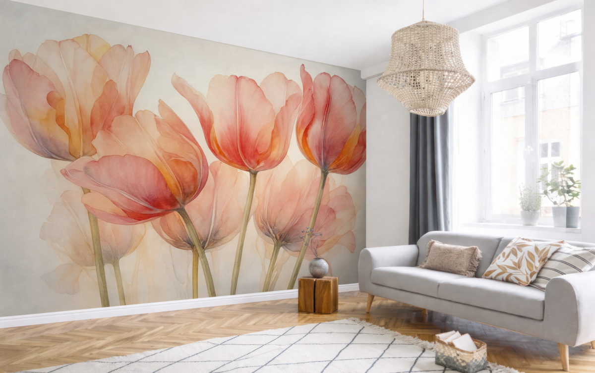 Fototapeta Tulipany w stylu akwareli.