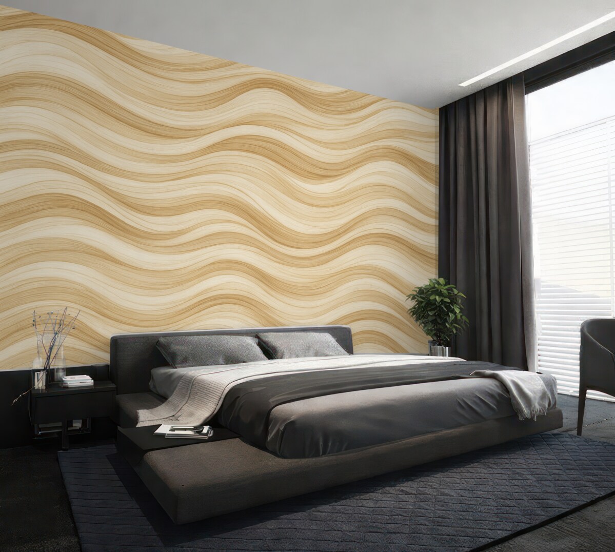 Fototapeta Gładkie faliste piony.