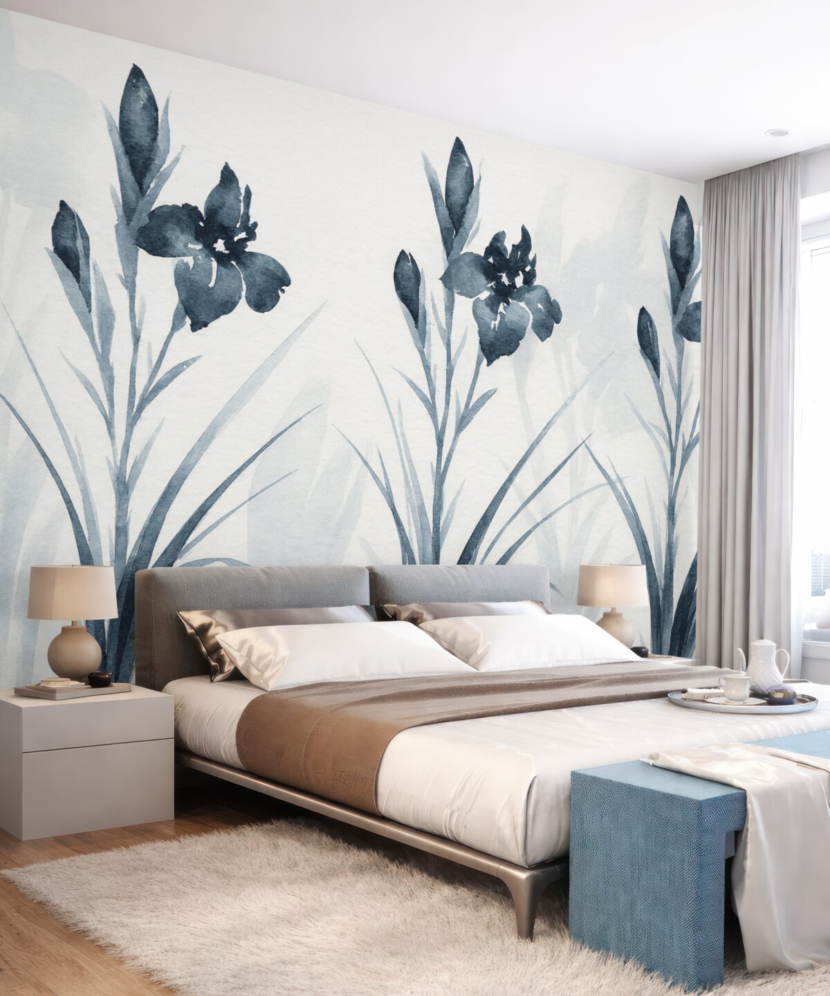 Fototapeta rozległe niebieskie irysy