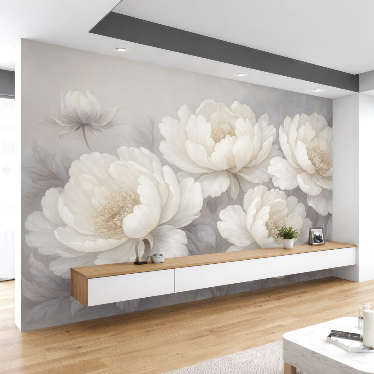 Fototapeta Wielkie jasne piwonie.