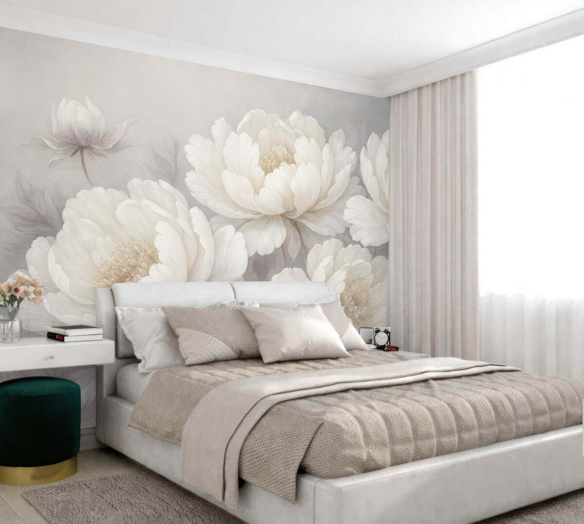 Fototapeta Wielkie jasne piwonie.