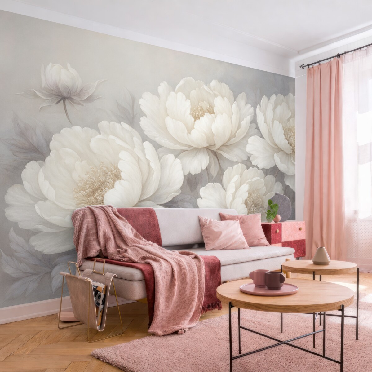 Fototapeta Wielkie jasne piwonie.