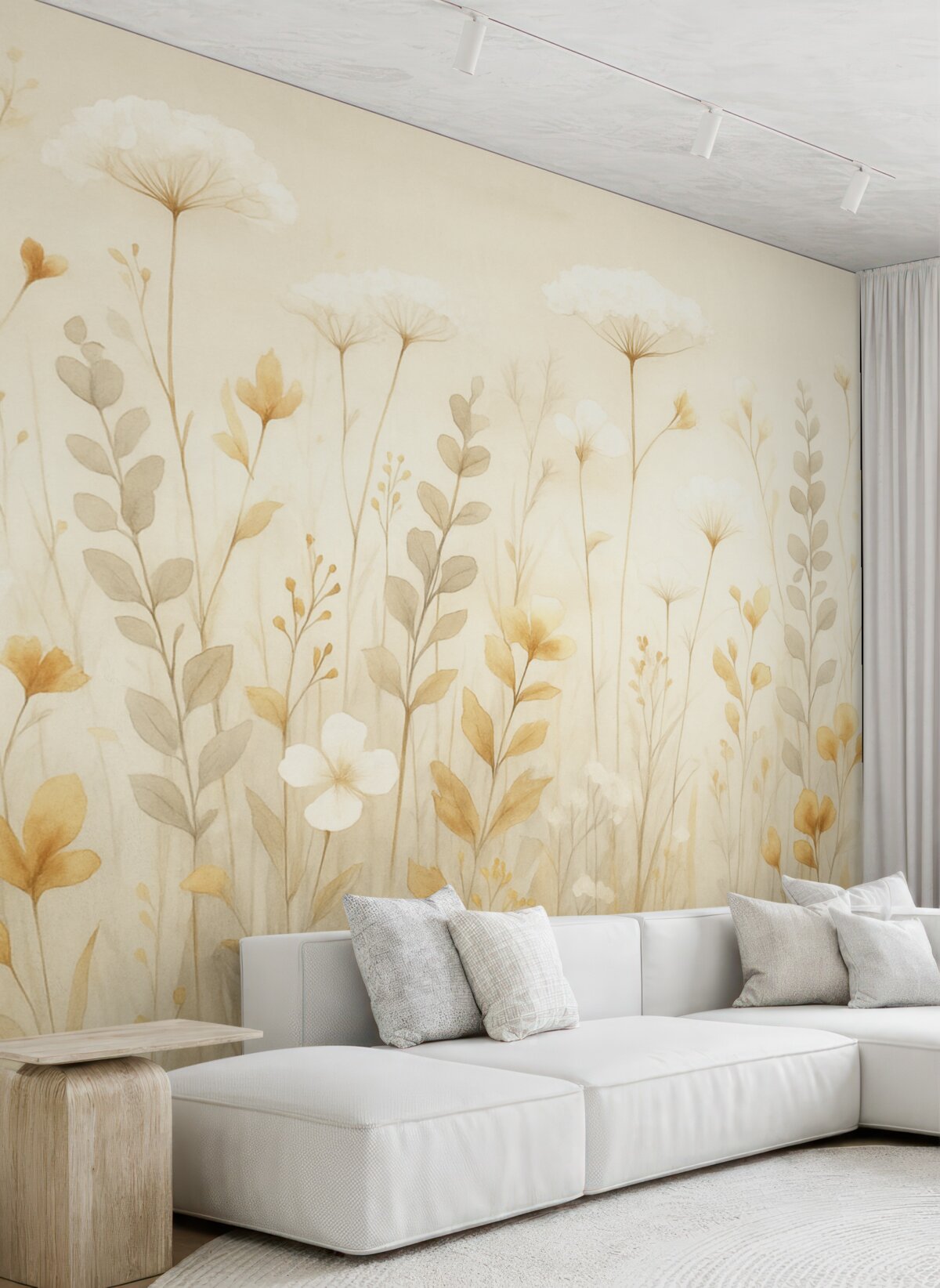 Fototapeta Kwiaty o zamglonym wyglądzie na polu.