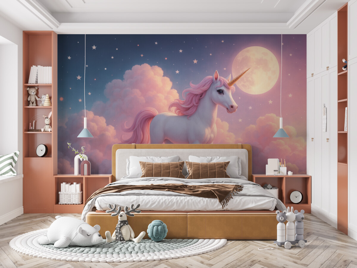 Fototapeta Jednorożec na obłokach.