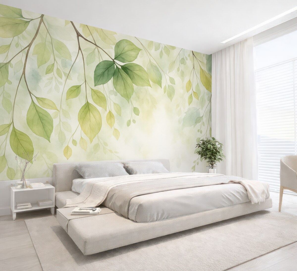 Fototapeta Abstrakcyjna roślinność naśladująca akwarelę.