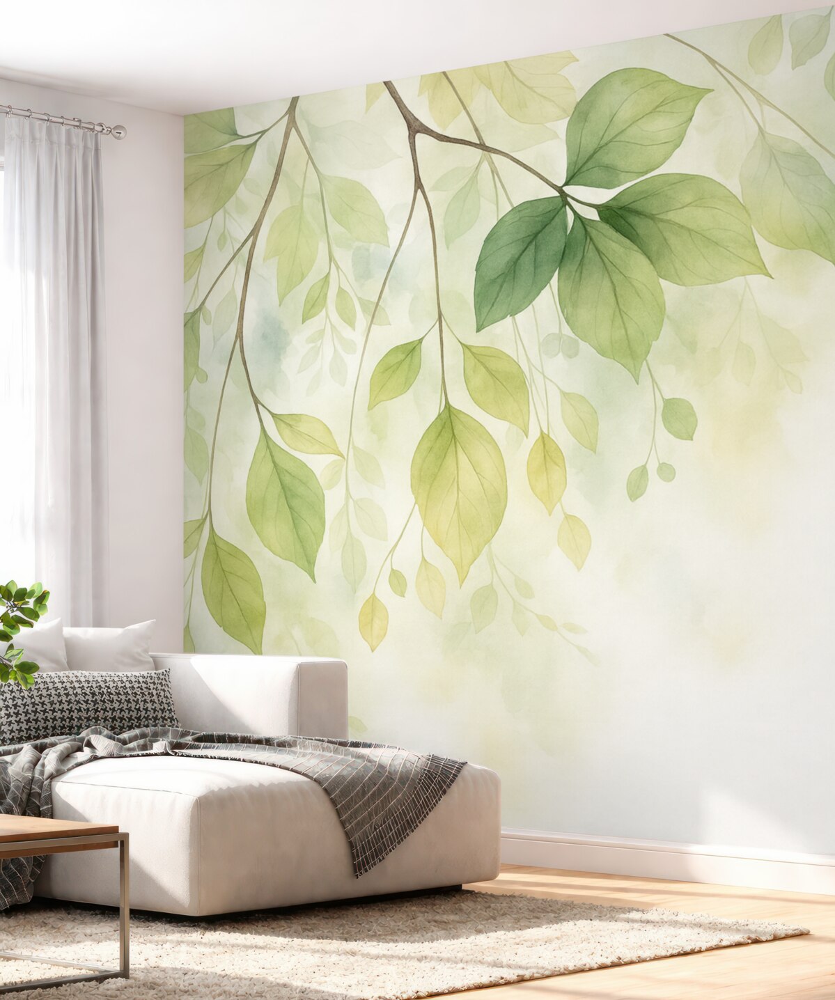 Fototapeta Abstrakcyjna roślinność naśladująca akwarelę.