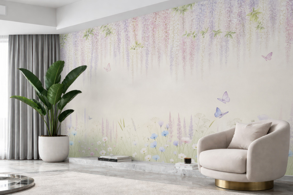 Fototapeta Kwitnące kwiaty glicynii.