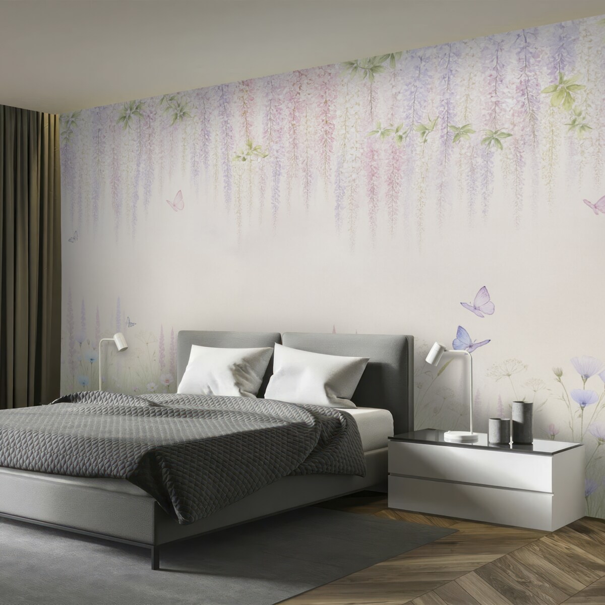 Fototapeta Kwitnące kwiaty glicynii.