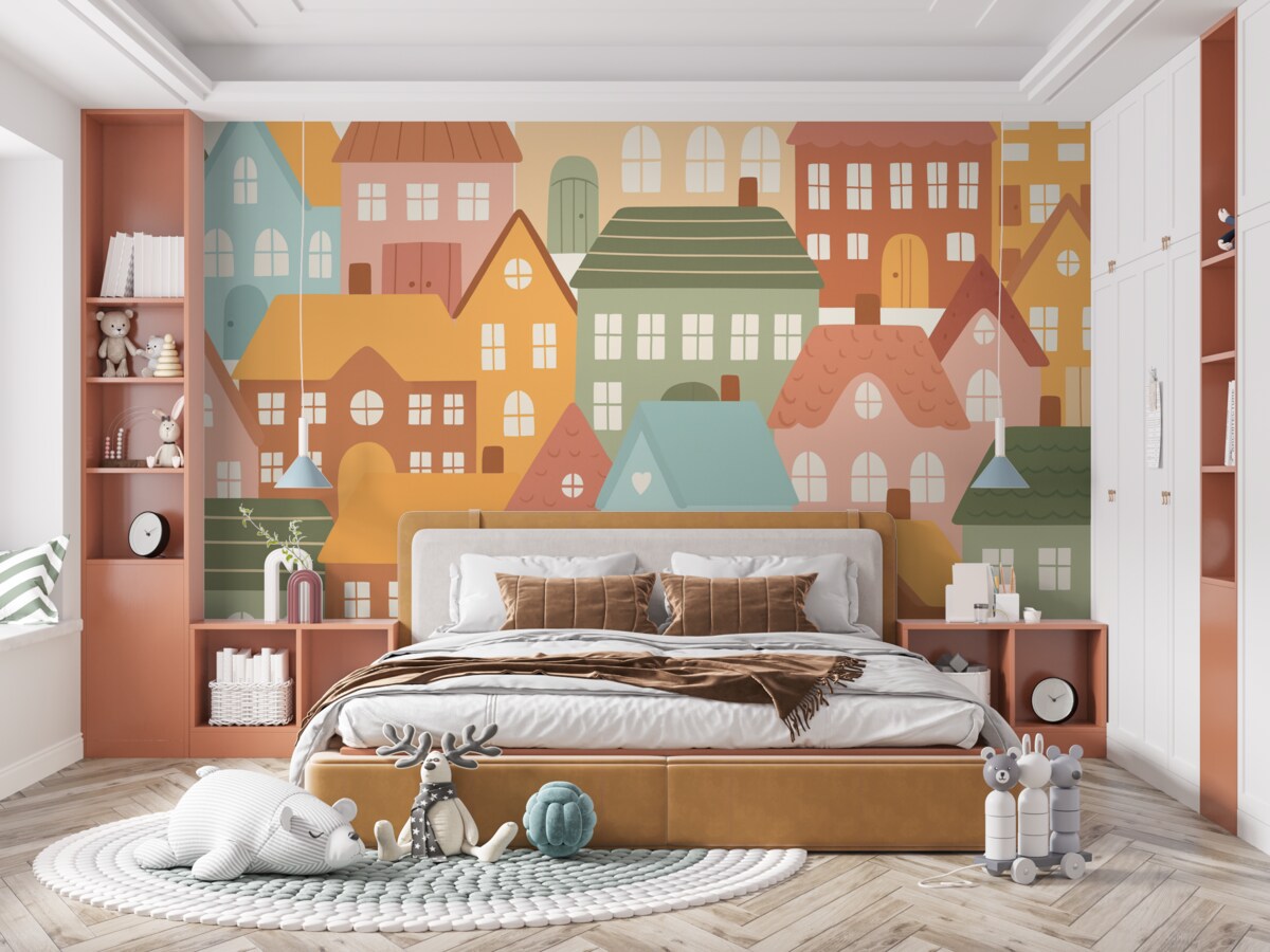 Fototapeta Domy w różnych kolorach.