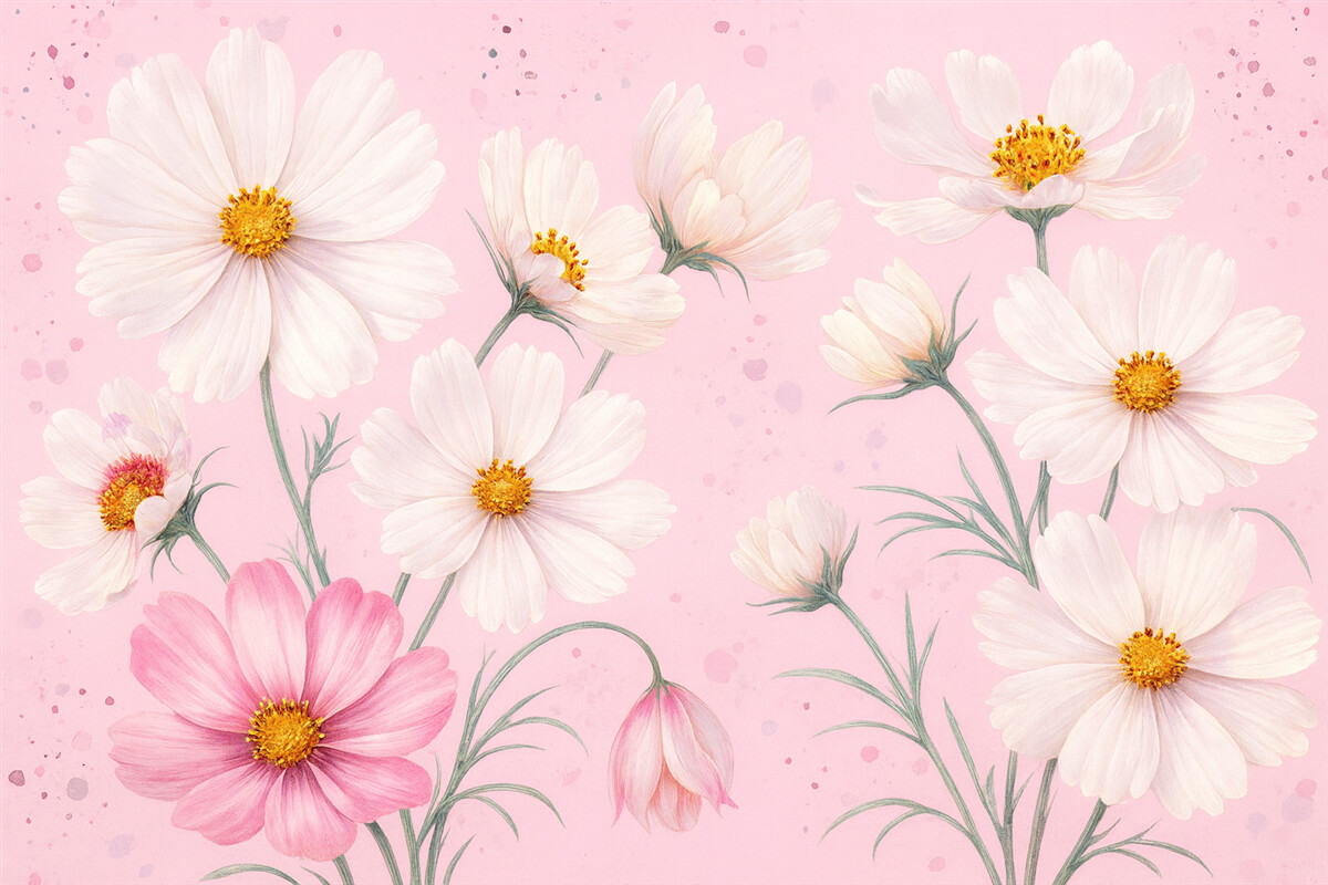 Fototapeta Rozmowa różowego kwiatu.