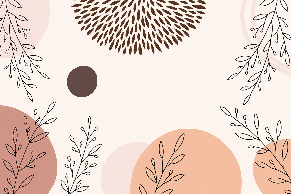 Fototapeta Abstrakcyjna kompozycja kształtów i gałązek.